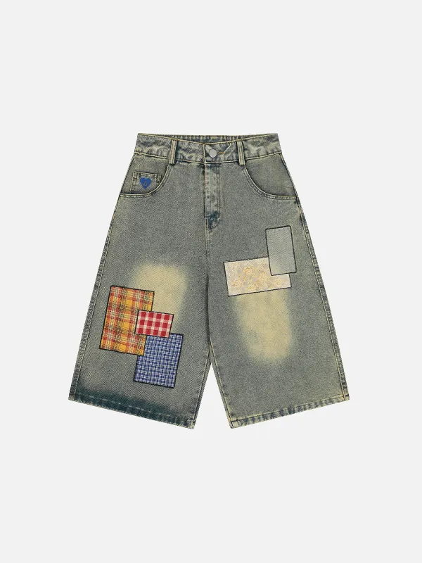 Aelfric Eden Plaid Applique Longline Jorts sold by Aelfric Eden