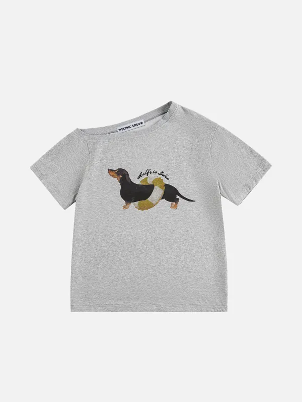 Aelfric Eden Dachshund Off-The-Shoulder Tee sold by Aelfric Eden