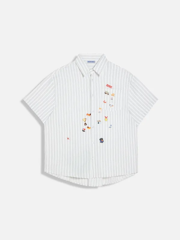 Aelfric Eden Cartoon Sticker Short Sleeve Shirt sold by Aelfric Eden