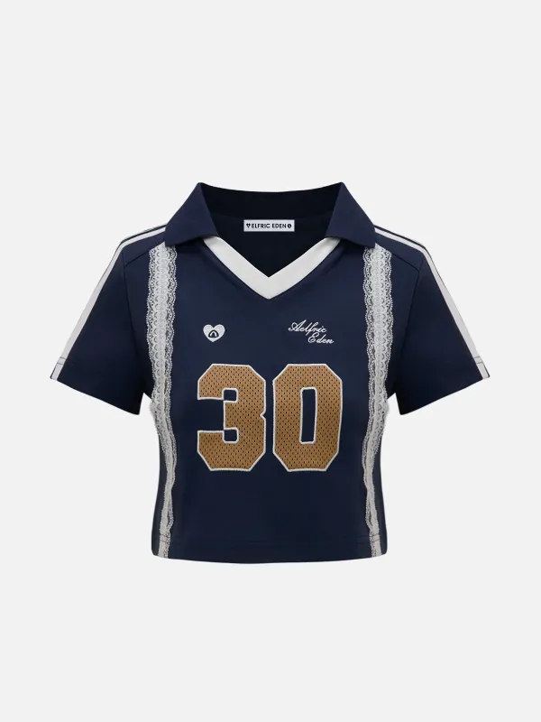 Aelfric Eden Lace V-Neck Polo Tee sold by Aelfric Eden