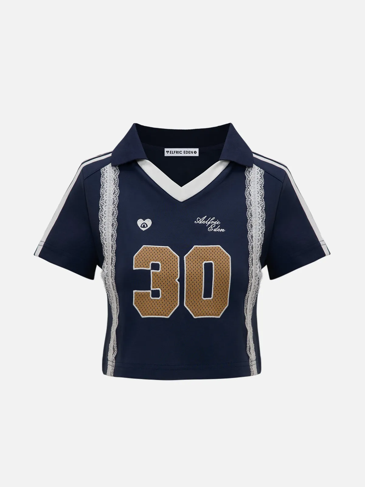 Aelfric Eden Lace V-Neck Polo Tee sold by Aelfric Eden