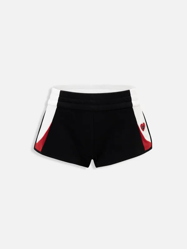 Decoded Chenille Hooded Shorts Set - Black/Pink | Parallel