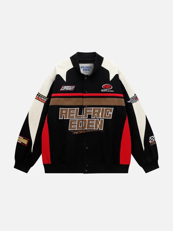 Aelfric Eden Color Blocking Embroidery Racing Jacket sold by Aelfric Eden