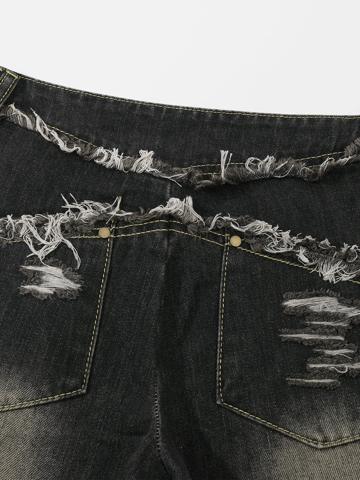 Aelfric Eden Ripped Fringe Rivet Flare Jeans sold by Aelfric Eden product image thumbnail 4