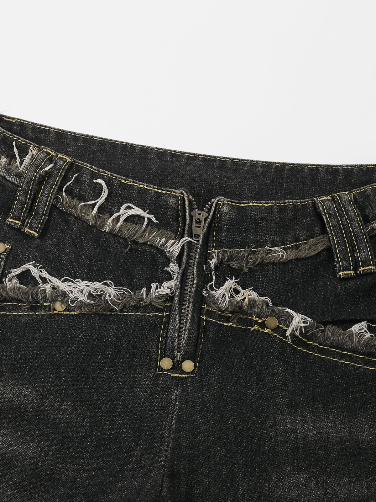 Aelfric Eden Ripped Fringe Rivet Flare Jeans sold by Aelfric Eden product image thumbnail 3