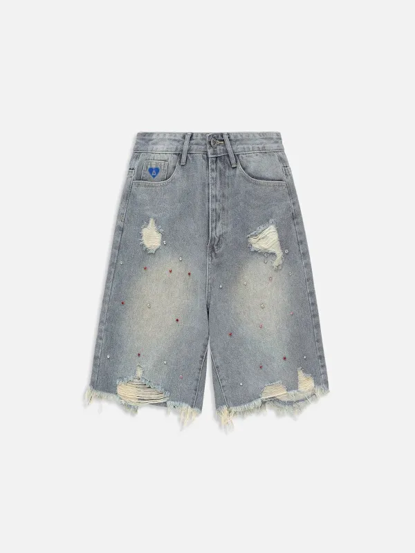 Aelfric Eden Rhinestone Application Jorts sold by Aelfric Eden