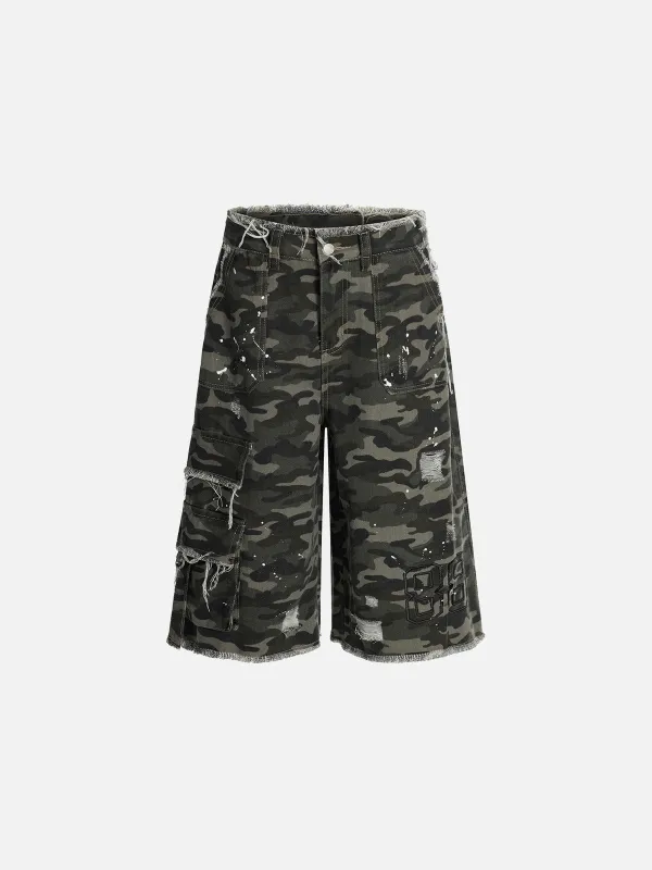 Aelfric Eden Camo Fringe Longline Jorts sold by Aelfric Eden
