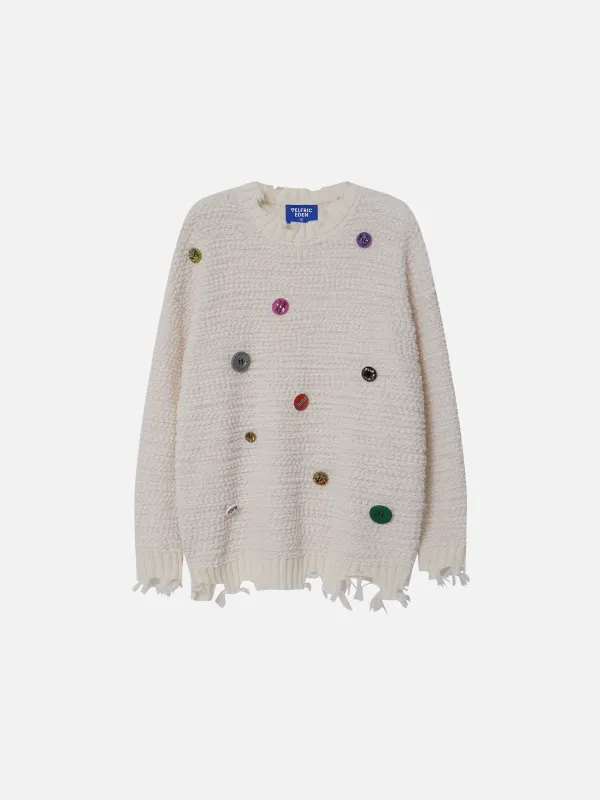 Aelfric Eden Colorful Button Fringe Sweater made by Aelfric Eden