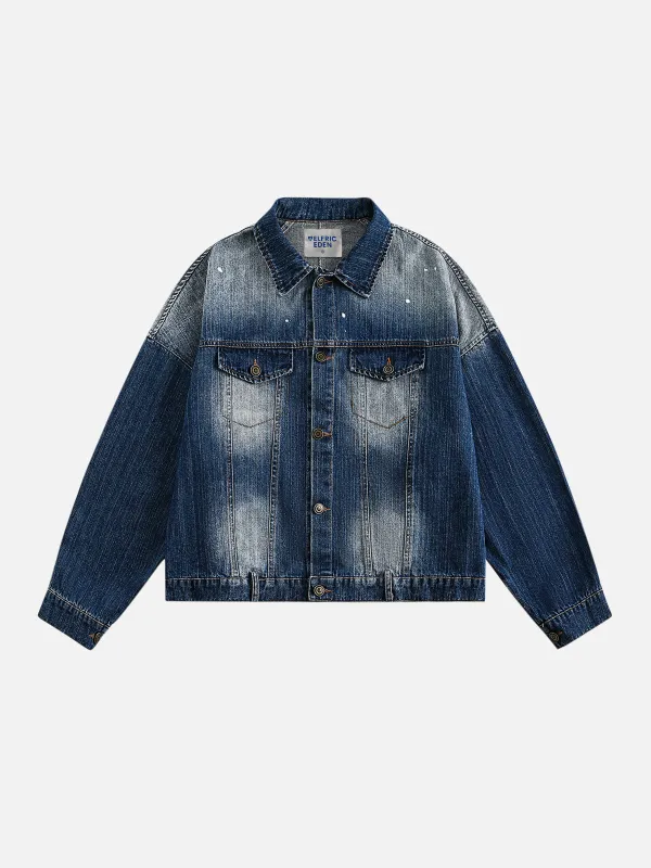 Aelfric Eden Splash-Ink Washed Denim Jacket sold by Aelfric Eden
