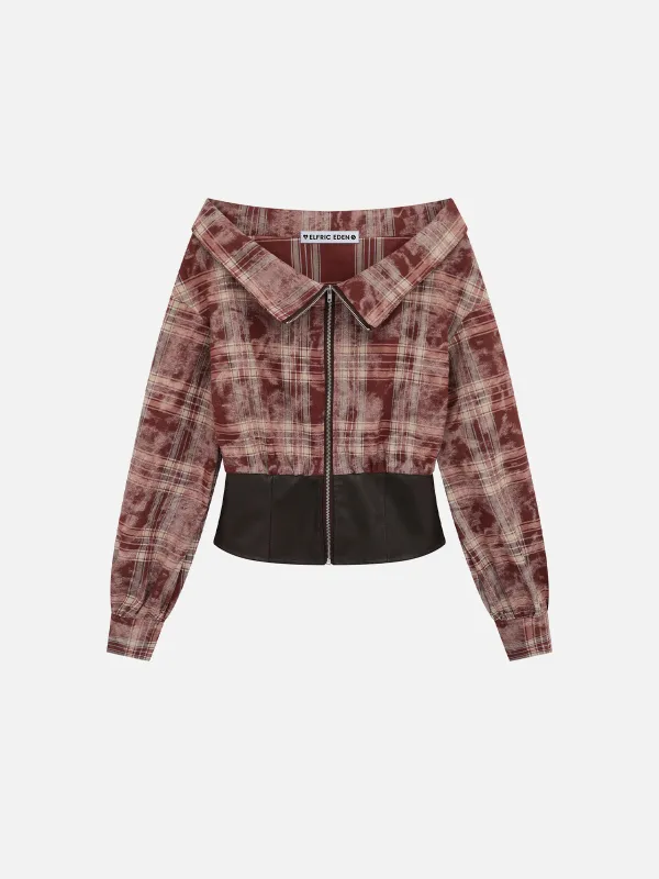 Aelfric Eden Tie Dye Plaid Long Sleeve Tee sold by Aelfric Eden