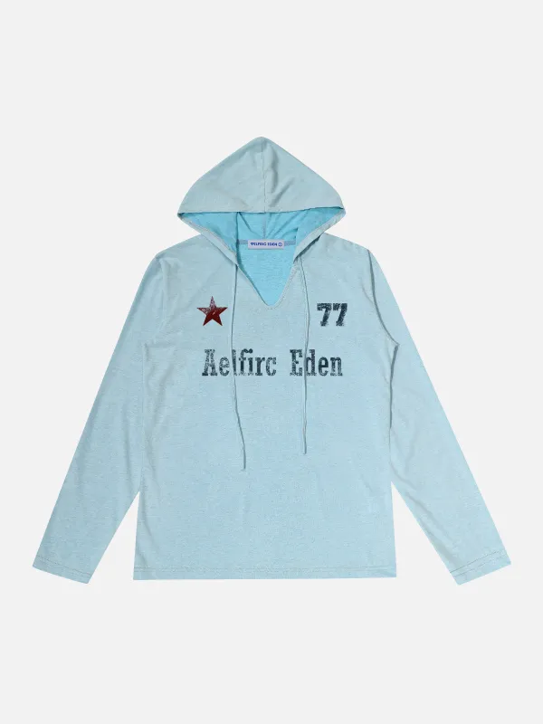 Aelfric Eden Blurring Print Hooded Long Sleeve Tee sold by Aelfric Eden