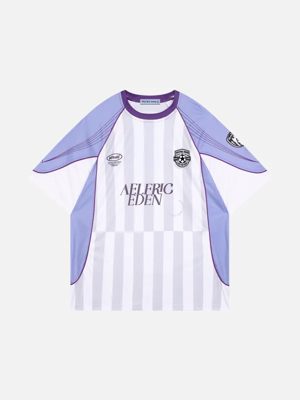 Aelfric Eden Color Blocking Stripe Soccer Jersey sold by Aelfric Eden