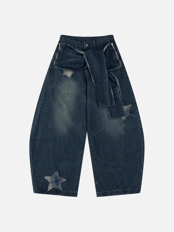 Aelfric Eden Applique Star Baggy Barrel Jeans made by Aelfric Eden