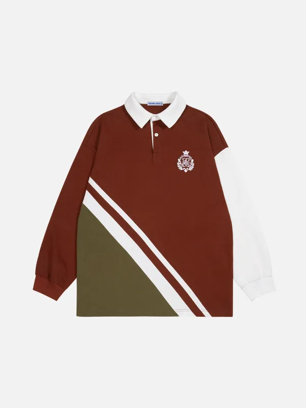 Aelfric Eden Color Blocking Polo Long Sleeve Tee sold by Aelfric Eden