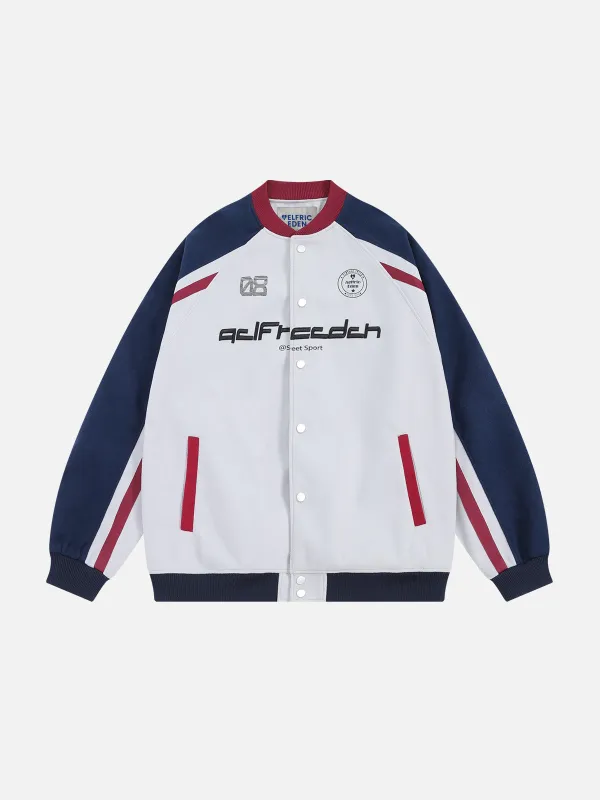 Aelfric Eden Color Blocking Stripe Varsity Jacket sold by Aelfric Eden