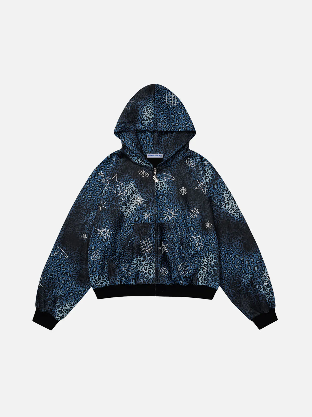 Aelfric Eden Boxy Leopard Print Rhinestone Hoodie sold by Aelfric Eden