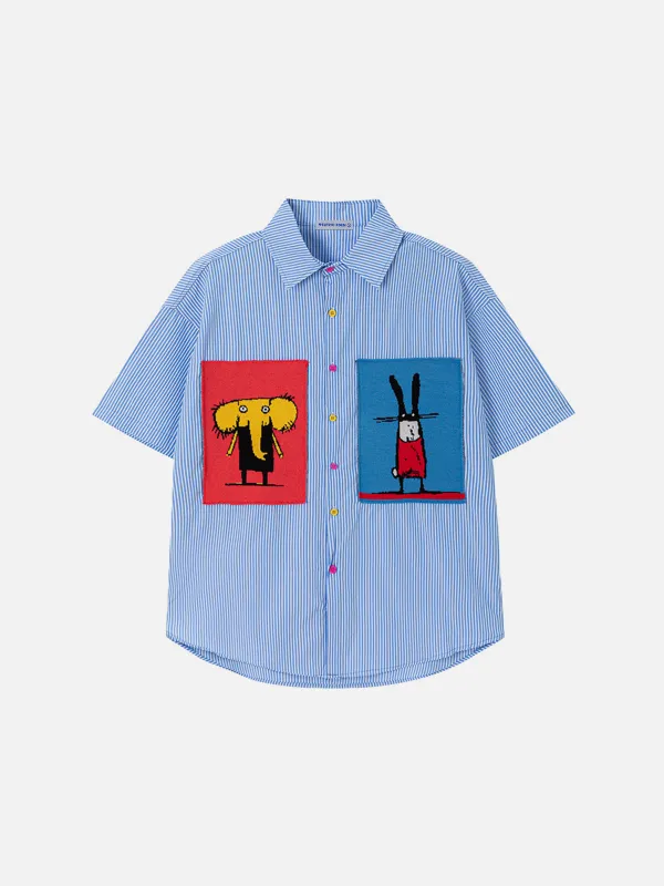 Aelfric Eden Cartoon Embroidery Short Sleeve Shirt sold by Aelfric Eden