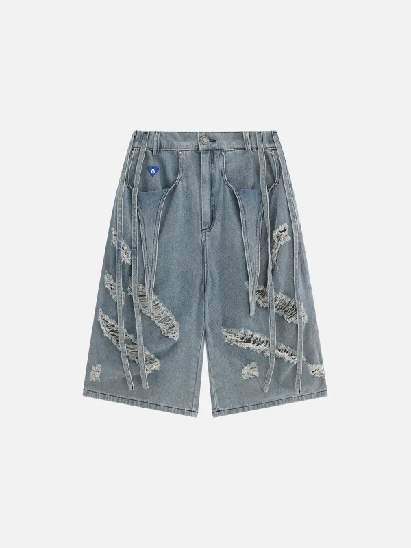 Aelfric Eden Ripped Ribbon Longline Jorts sold by Aelfric Eden