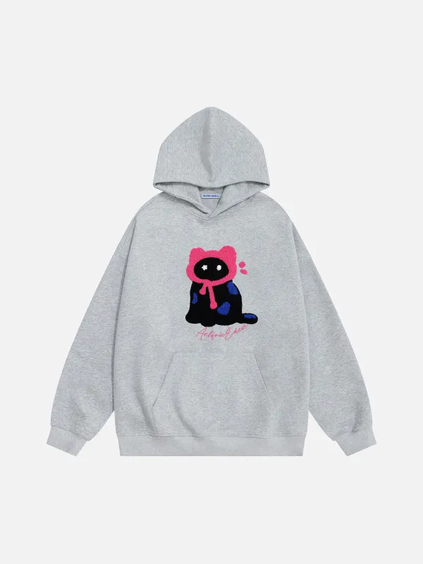 Aelfric Eden Embroidery Cat Pullover Hoodie sold by Aelfric Eden