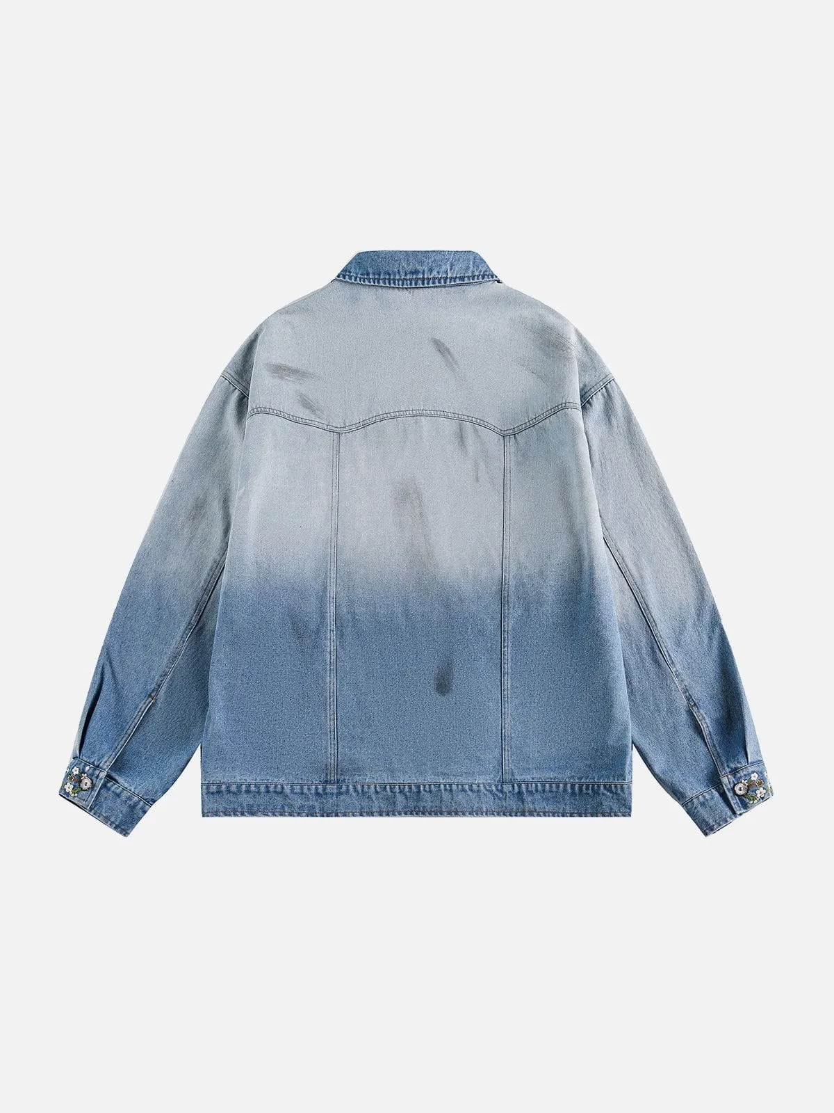 Aelfric Eden Gradient Embroidery Flower Denim Jacket sold by Aelfric Eden product image thumbnail 2