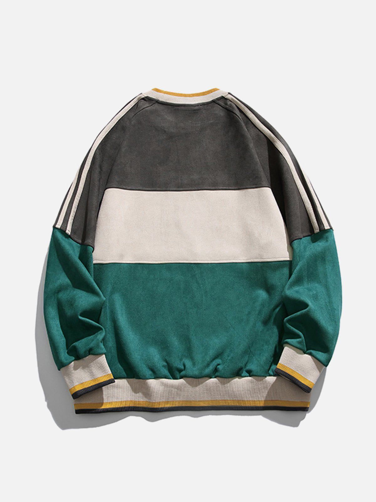 Aelfric Eden Contrast Panel Embroidered Sweatshirt sold by Aelfric Eden product image thumbnail 4