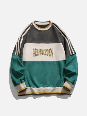 Aelfric Eden Contrast Panel Embroidered Sweatshirt sold by Aelfric Eden