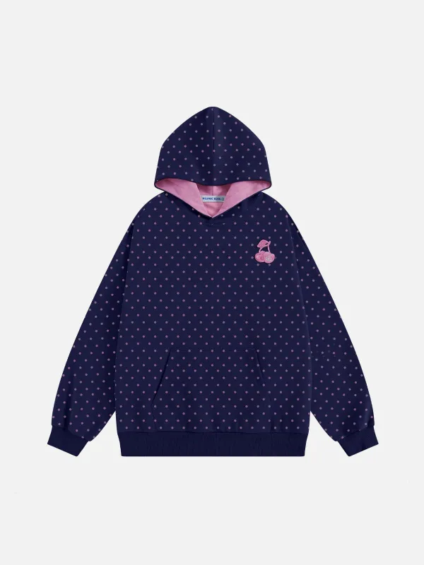 Aelfric Eden Oversized Polka Dot Cherry Pullover Hoodie sold by Aelfric Eden