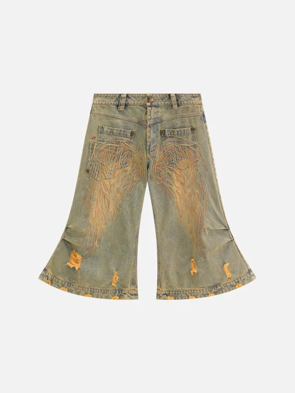 Aelfric Eden Wing Embroidery Longline Jorts sold by Aelfric Eden