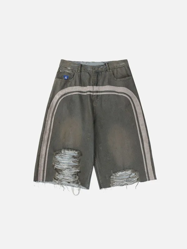 Aelfric Eden Distressed Stripe Longline Jorts sold by Aelfric Eden