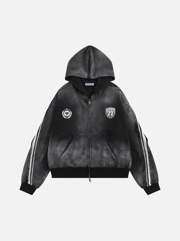 Aelfric Eden 77 Stripe Washed Zip Up Hoodie sold by Aelfric Eden