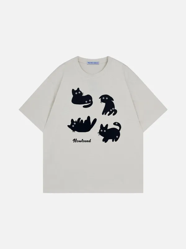 Aelfric Eden Button Cat Print Tee sold by Aelfric Eden