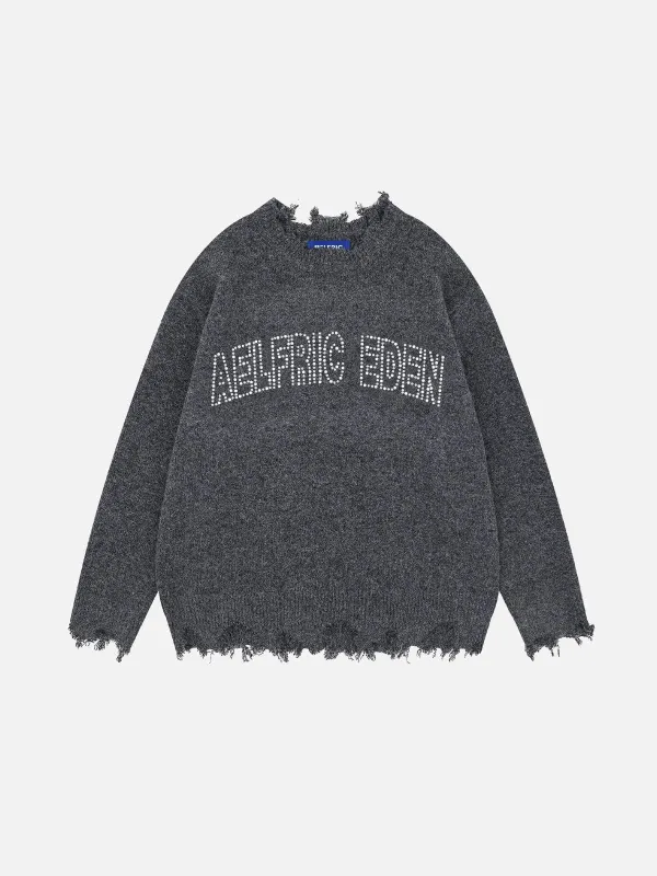 Aelfric Eden Rhinestone Distressed Sweater sold by Aelfric Eden