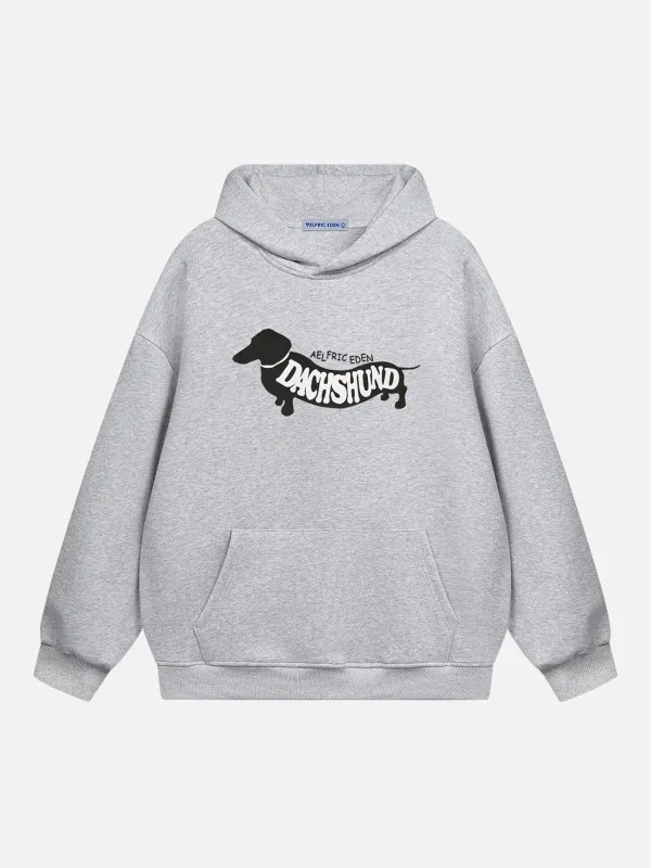 Aelfric Eden Dachshund Print Pullover Hoodie sold by Aelfric Eden