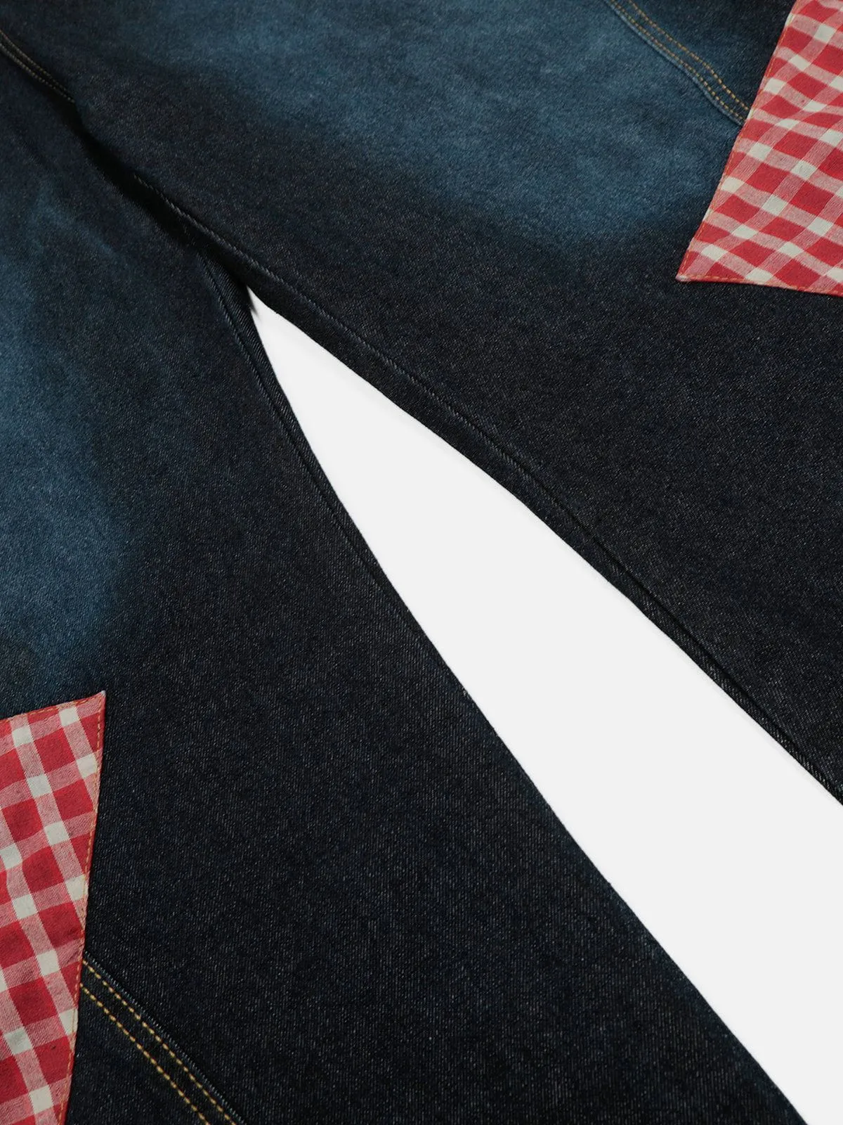 Aelfric Eden Plaid Patchwork Baggy Barrel Jeans sold by Aelfric Eden product image thumbnail 3