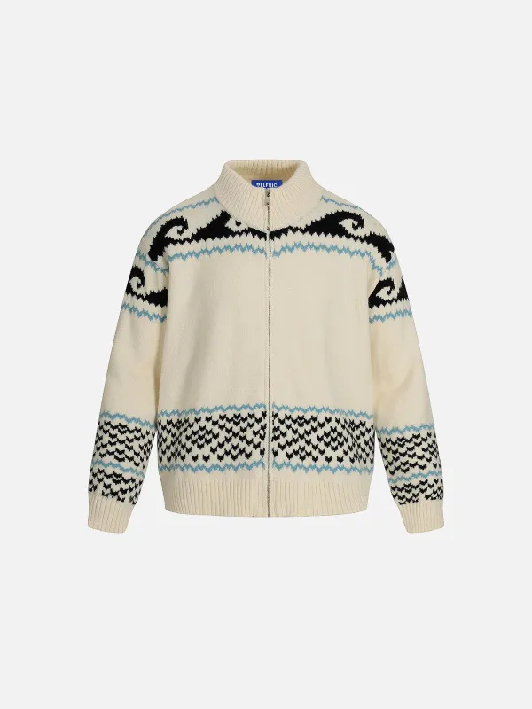 Aelfric Eden Wave Graphic Fair Isle Cardigan sold by Aelfric Eden