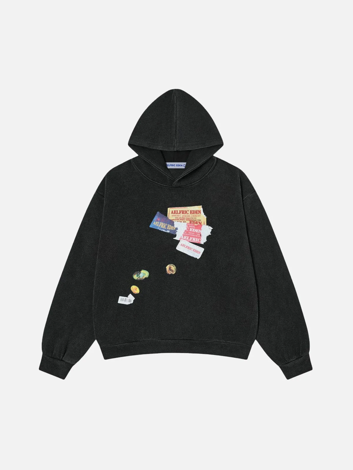 Aelfric Eden Sticker Print Washed Pullover Hoodie sold by Aelfric Eden