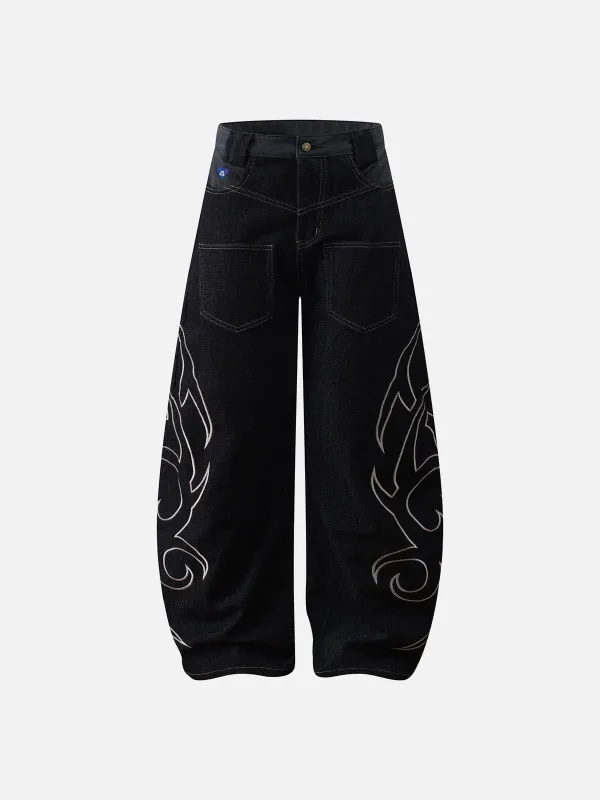 Aelfric Eden Embroidery Baaggy Barrel Jeans sold by Aelfric Eden