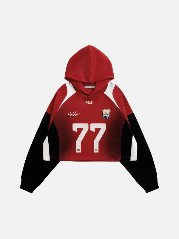 Aelfric Eden 77 Color Blocking Cropped Pullover Hoodie sold by Aelfric Eden