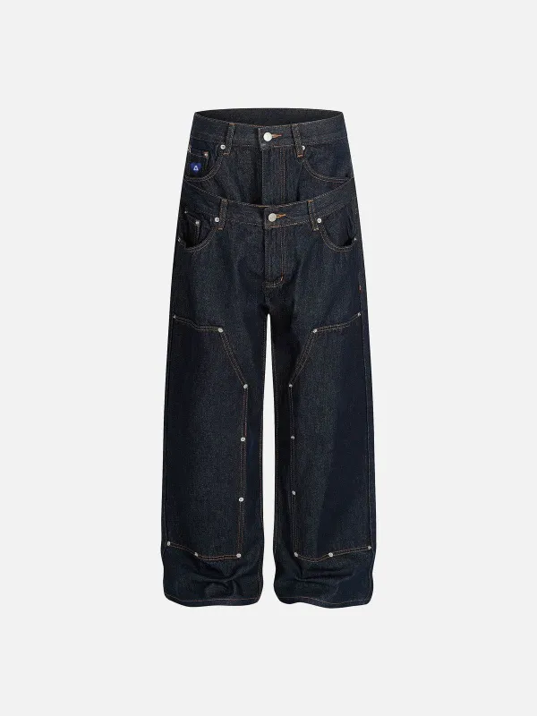 Aelfric Eden Double Waist Raw Baggy Jeans sold by Aelfric Eden