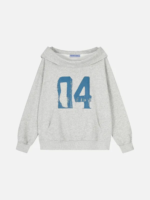 Aelfric Eden Dirt Color Number Print Pullover Hoodie sold by Aelfric Eden