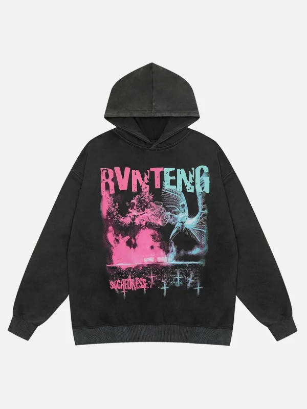 Aelfric Eden Washed Vintage Angel Graphic Hoodie sold by Aelfric Eden