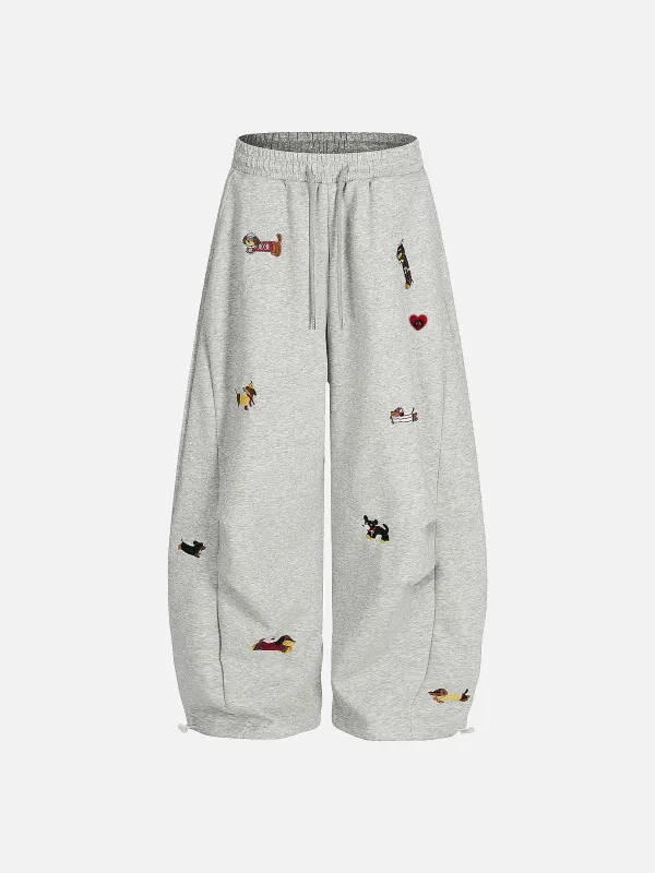 Aelfric Eden Embroidery Dog Baggy Barrel Sweatpants sold by Aelfric Eden