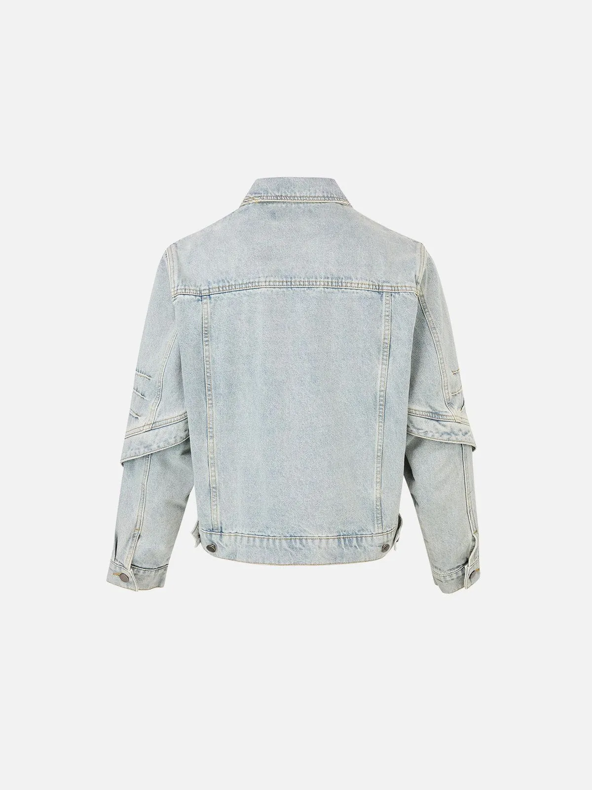 Aelfric Eden Pleated Washed Boxy Denim Jacket sold by Aelfric Eden product image thumbnail 3