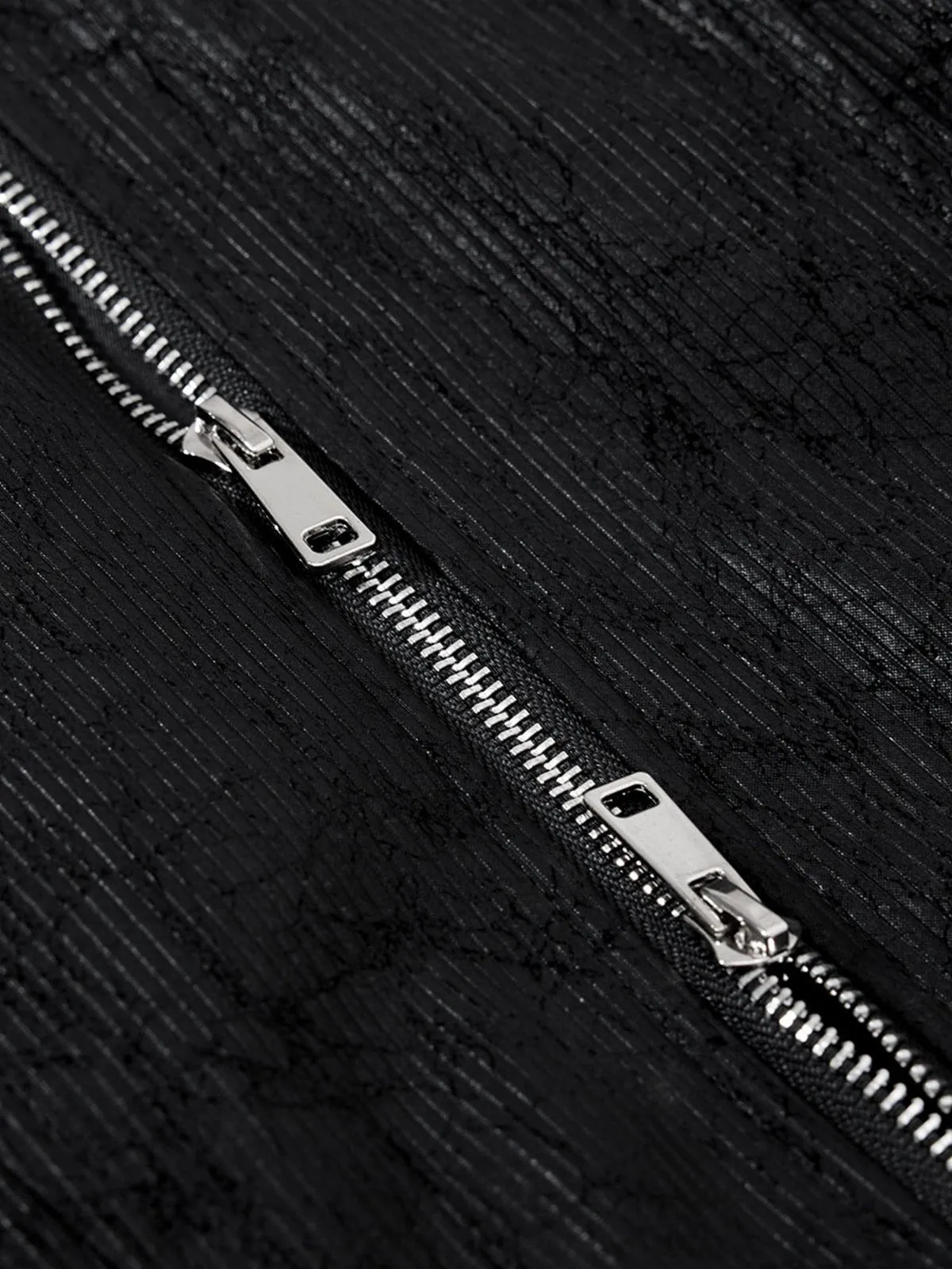 Aelfric Eden Double Zip Up Boxy Faux Leather Jacket sold by Aelfric Eden product image thumbnail 4