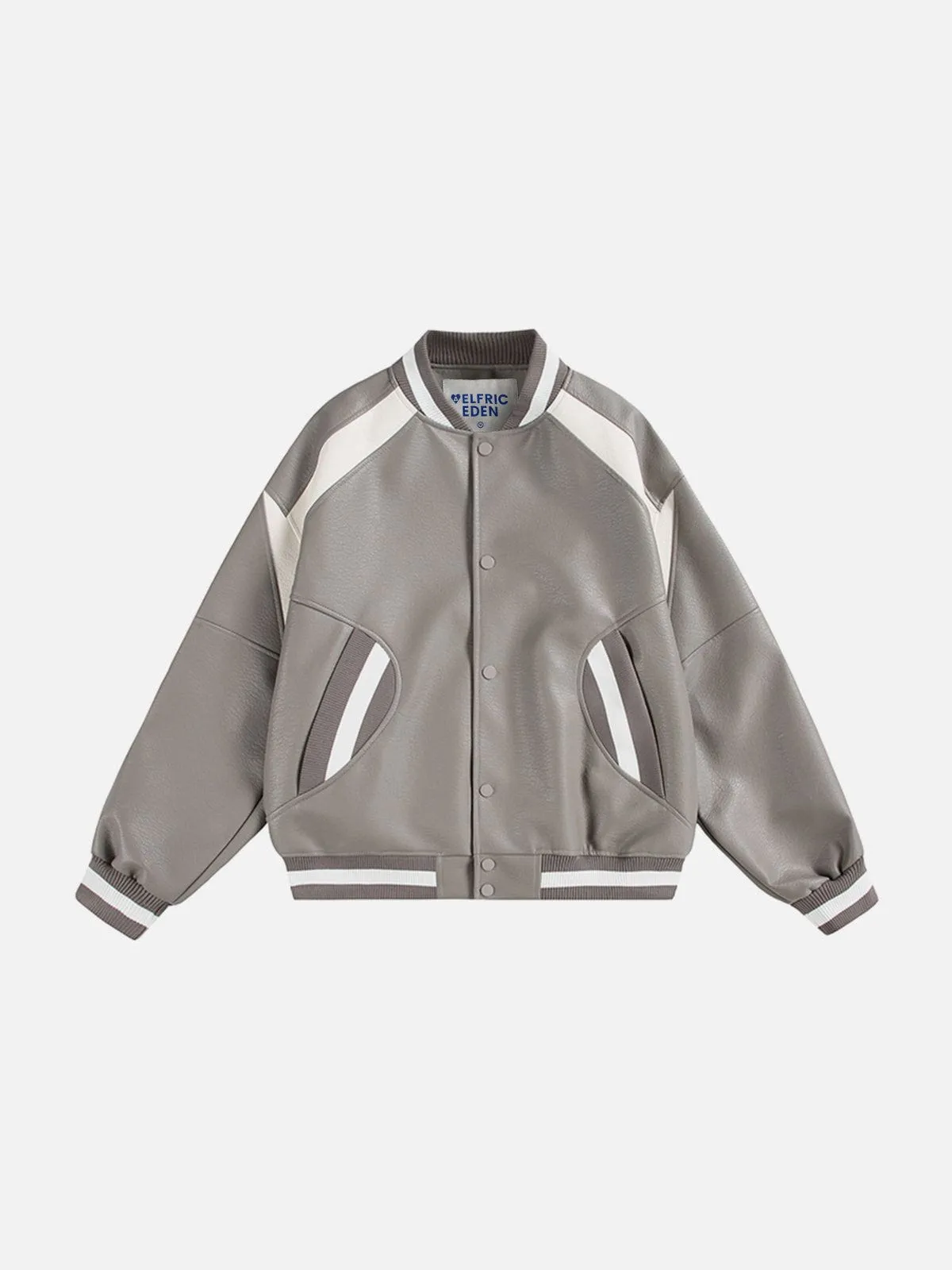 Aelfric Eden Color Blocking Faux Leather Varsity Jacket sold by Aelfric Eden