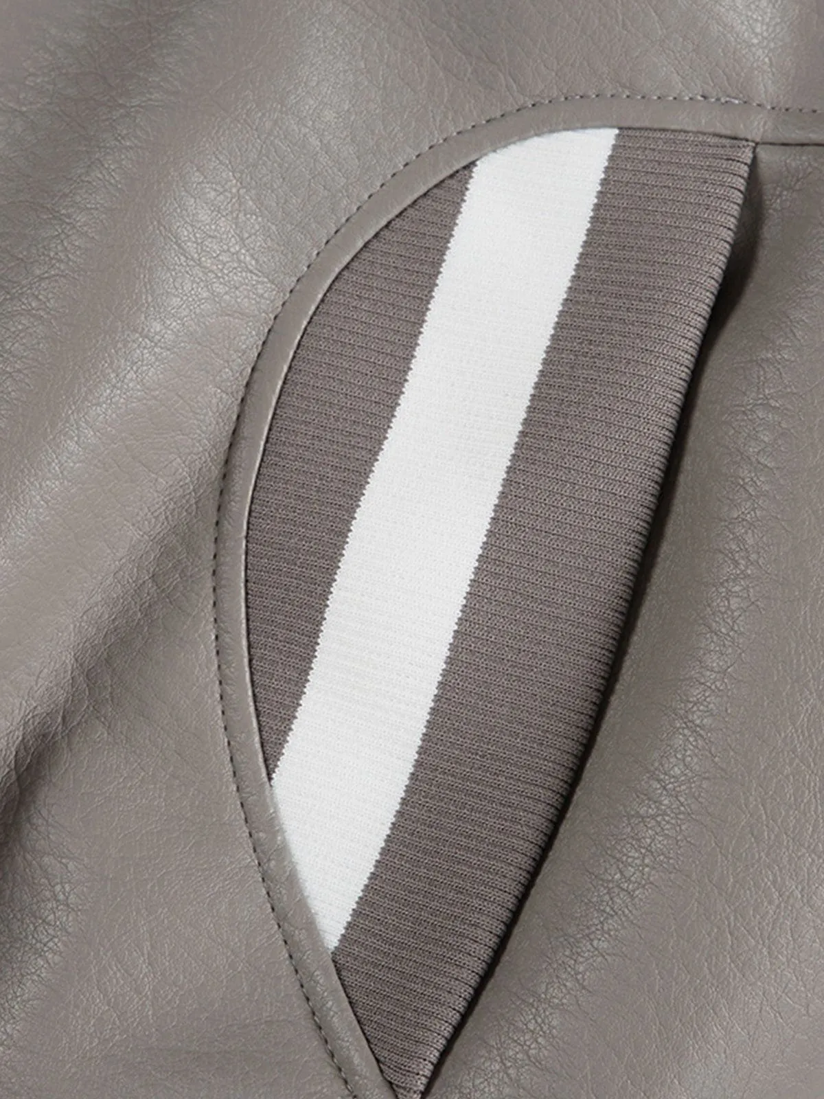 Aelfric Eden Color Blocking Faux Leather Varsity Jacket sold by Aelfric Eden product image thumbnail 4