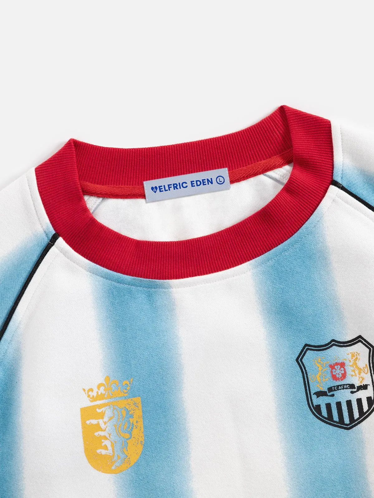 Aelfric Eden 77 Stripe Patchwork Print Sweatshirt sold by Aelfric Eden product image thumbnail 3