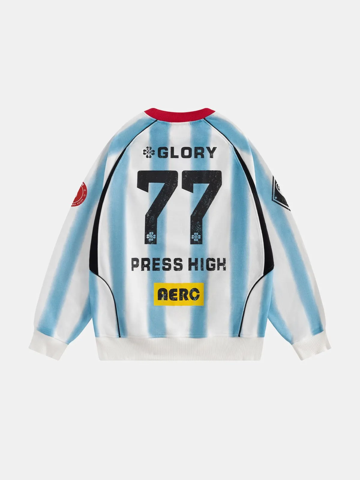 Aelfric Eden 77 Stripe Patchwork Print Sweatshirt sold by Aelfric Eden product image thumbnail 2