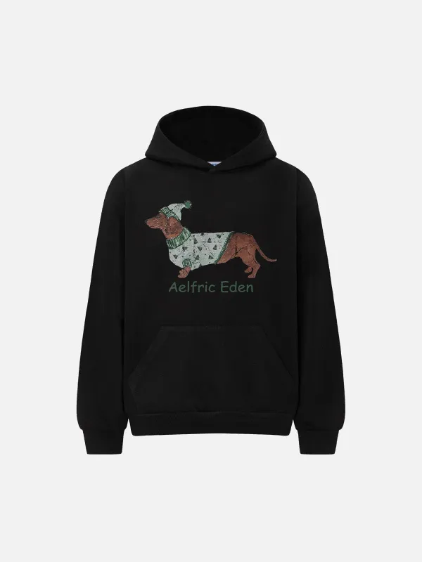 Aelfric Eden Dachshund Print Pullover Hoodie sold by Aelfric Eden