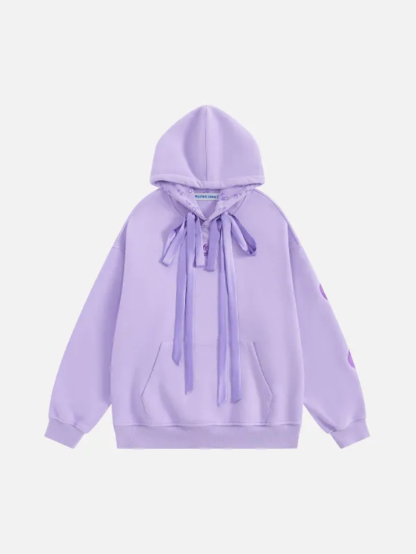 Aelfric Eden Cherry Bow Embroidery Pullover Hoodie sold by Aelfric Eden